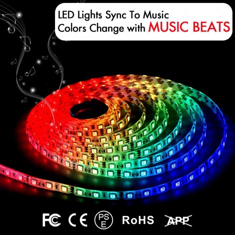 7. LED Lights Sync To Music 16.4Ft/5M