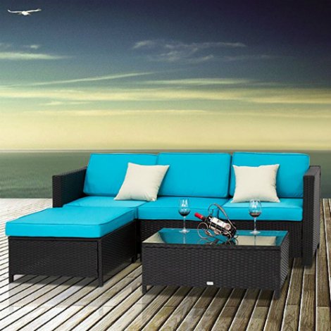 2. Peach Tree 5 PCs Rattan Wicker Sofa
