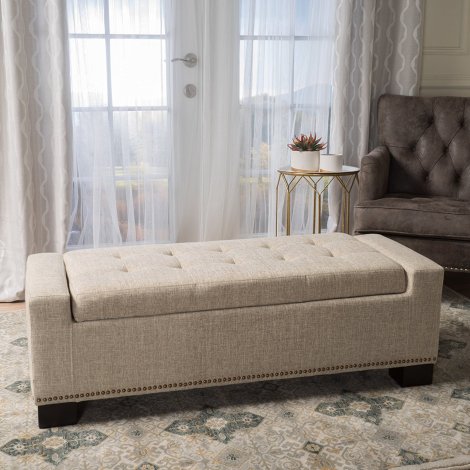 10. Espana Wheat Fabric Ottoman