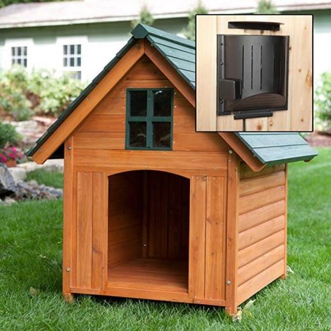 9. Large Heated Weather Resistant Dog House with Heater and Window
